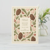 グリーンレッドお洒落ウォーターカラーホリデーカード (スタンド正面)