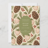 グリーンレッドお洒落ウォーターカラーホリデーカード (正面)