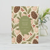 グリーンレッドお洒落ウォーターカラーホリデーカード (スタンド正面)