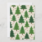 グリーンレッドお洒落パインツリーズホリデーカード (裏面)