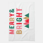 グリーンレッドとブラウンはっきりしたタイポグラフィ キッチンタオル (縦)