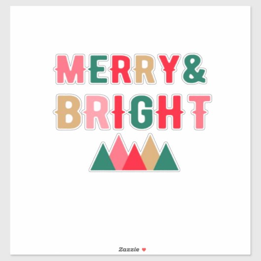 グリーンレッドとブラウンはっきりしたタイポグラフィ シール (シート)