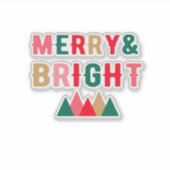 グリーンレッドとブラウンはっきりしたタイポグラフィ シール (正面)