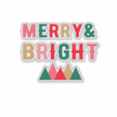 グリーンレッドとブラウンはっきりしたタイポグラフィ シール (正面)