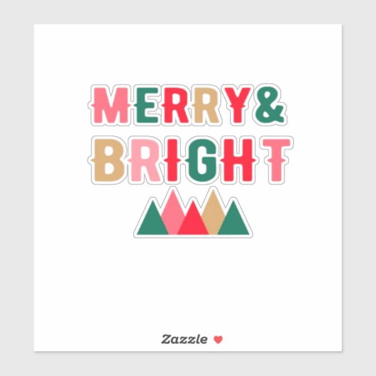 グリーンレッドとブラウンはっきりしたタイポグラフィ シール (シート)