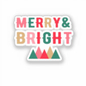 グリーンレッドとブラウンはっきりしたタイポグラフィ シール (正面)