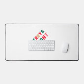 グリーンレッドとブラウンはっきりしたタイポグラフィ デスクマット (キーボード&マウス)