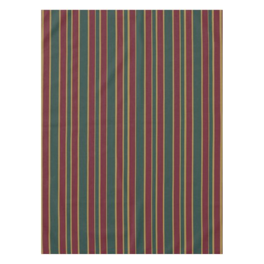 グリーンレッドと金ゴールドクリスマスキャンディストライプー テーブルクロス (正面)