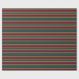 グリーンレッドと金ゴールドクリスマスキャンディストライプー ラッピングペーパー