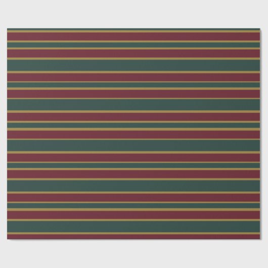 グリーンレッドと金ゴールドクリスマスキャンディストライプー ラッピングペーパー (フラット)