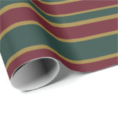 グリーンレッドと金ゴールドクリスマスキャンディストライプー ラッピングペーパー (ロールコーナー)