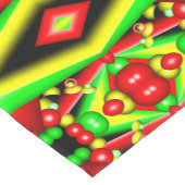 グリーンレッドイエローバブルとストライプ抽象芸術アート ショートテーブルランナー (コーナー)