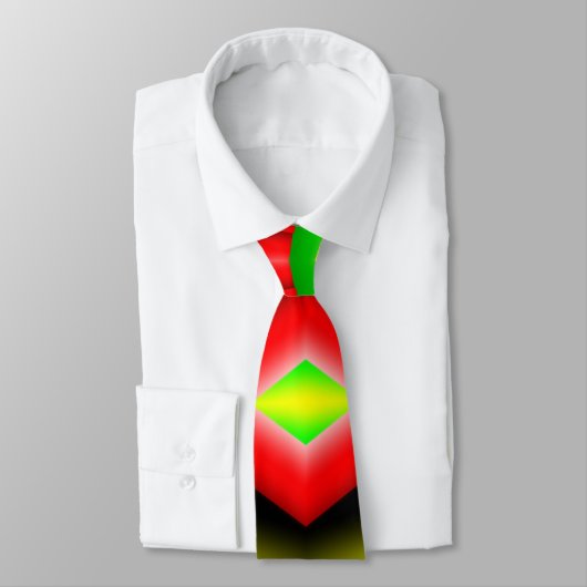 グリーンレッドイエローバブルとストライプ抽象芸術アート ネクタイ (タイ)