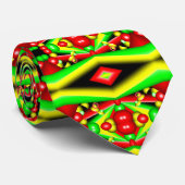 グリーンレッドイエローバブルとストライプ抽象芸術アート ネクタイ (ロール)