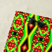 グリーンレッドイエローバブルとストライプ抽象芸術アート ビーチタオル (インサイチュ)