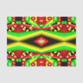 グリーンレッドイエローバブルとストライプ抽象芸術アート 薄葉紙 (正面)