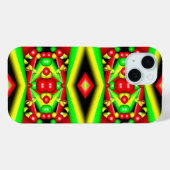グリーンレッドイエローバブルとストライプ抽象芸術アート Case-Mate iPhoneケース (裏面 (横))