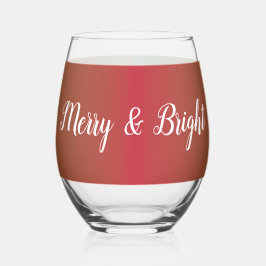 グリーンレッドカラーフェードフェスティバルホリデークリスマス ステムなしワイングラス