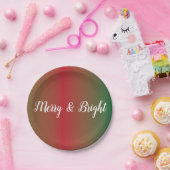 グリーンレッドカラーフェードフェスティバルホリデークリスマス ペーパープレート (パーティー)