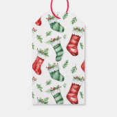 グリーンレッドクリスマスストッキング ギフトタグ (裏面)
