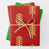 グリーンレッドクリスマスツリー完璧なクリスマスギフト ラッピングペーパーシート (インサイチュ)