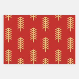 グリーンレッドクリスマスツリー完璧なクリスマスギフト ラッピングペーパーシート