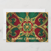 グリーンレッドクリスマスホリデーカード シーズンカード (正面)