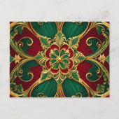 グリーンレッドクリスマスホリデーポストカード ポストカード (正面)