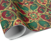 グリーンレッドクリスマスホリデーラッピング紙 ラッピングペーパー (ロールコーナー)
