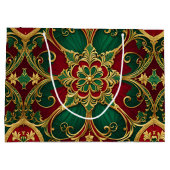 グリーンレッドクリスマスホリデー抱き枕 ラージペーパーバッグ (裏面)