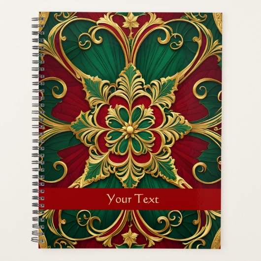 グリーンレッドクリスマスホリデー プランナー手帳 (正面)