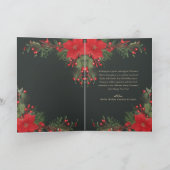 グリーンレッドクリスマスボエレガントタニカルグリーン シーズンカード (内部)