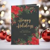 グリーンレッドクリスマスボエレガントタニカルグリーン シーズンカード