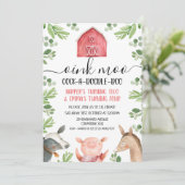 グリーンレッドジョイントファームアニマルズリーフ誕生日 招待状 (スタンド正面)