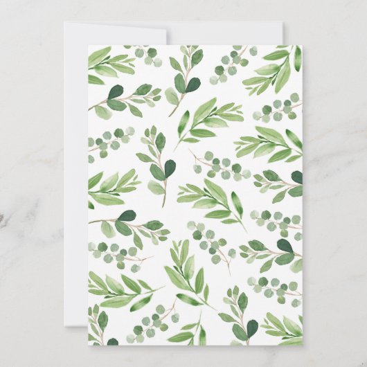 グリーンレッドジョイントファームアニマルズリーフ誕生日 招待状 (裏面)