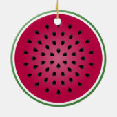 グリーンレッドスイカデザイン セラミックオーナメント (裏面)