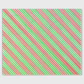 グリーンレッドストライプ紙 ラッピングペーパー (フラット)