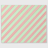 グリーンレッドストライプ紙 ラッピングペーパー (フラット)