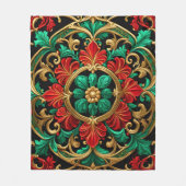 グリーンレッドデパティックホリデーフリースブランケット フリースブランケット (正面)