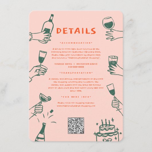 グリーンレッドハンドファンキードローGroovy結婚の詳細 エンクロージャーカード (正面)