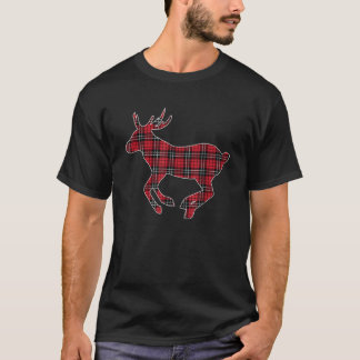 グリーンレッドバッファロープライド鹿トナカイ頭のクリスマス Tシャツ