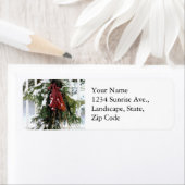 グリーンレッドパインスワッグ冬差出人住所ラベル ラベル (インサイチュ)