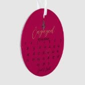 グリーンレッドパゴダクリスマスツリー婚約 オーナメント (正面)