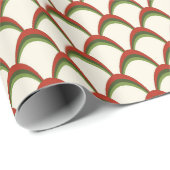 グリーンレッドパターンクリスマスラッピング紙 ラッピングペーパー (ロールコーナー)