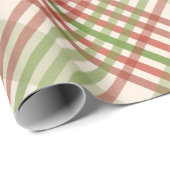 グリーンレッドパターンプレイドクリスマスラッピング紙 ラッピングペーパー (ロールコーナー)