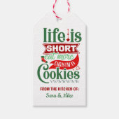 グリーンレッドパーソナライズされた手作りクッキー ギフトタグ (正面)