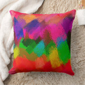 グリーンレッドパープルイエロー抽象芸術 クッション (ブランケット)