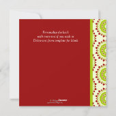 グリーンレッドフルーティクリスマスホリデー3フォトカード シーズンカード (裏面)