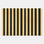 グリーンレッドブラック金ゴールドグリッターストライプパターン ラッピングペーパーシート (正面3)