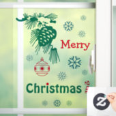 グリーンレッドブルーメリークリスマス ウィンドウサイン (ホーム)